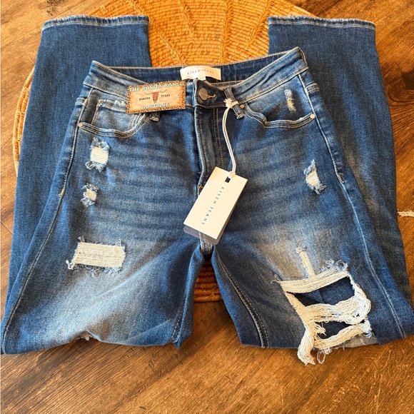 New Risen Distressed Mom Denim Jeans - Picture 13 of 13